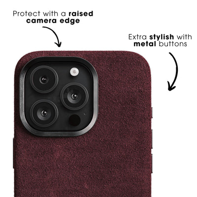 Husa iPhone - Alcantara Red - ALZARA