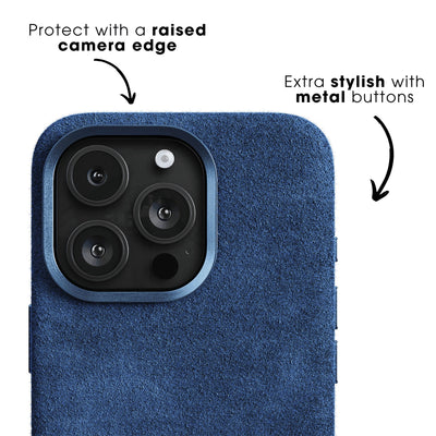 Husa iPhone - Alcantara Blue - ALZARA