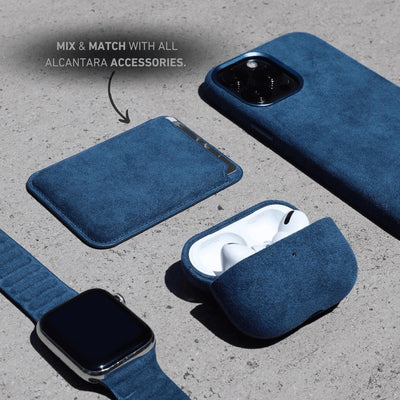 Husa iPhone - Alcantara Blue - ALZARA