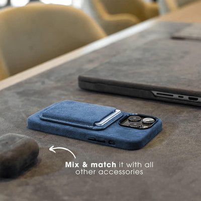 Husa iPhone - Alcantara Blue - ALZARA